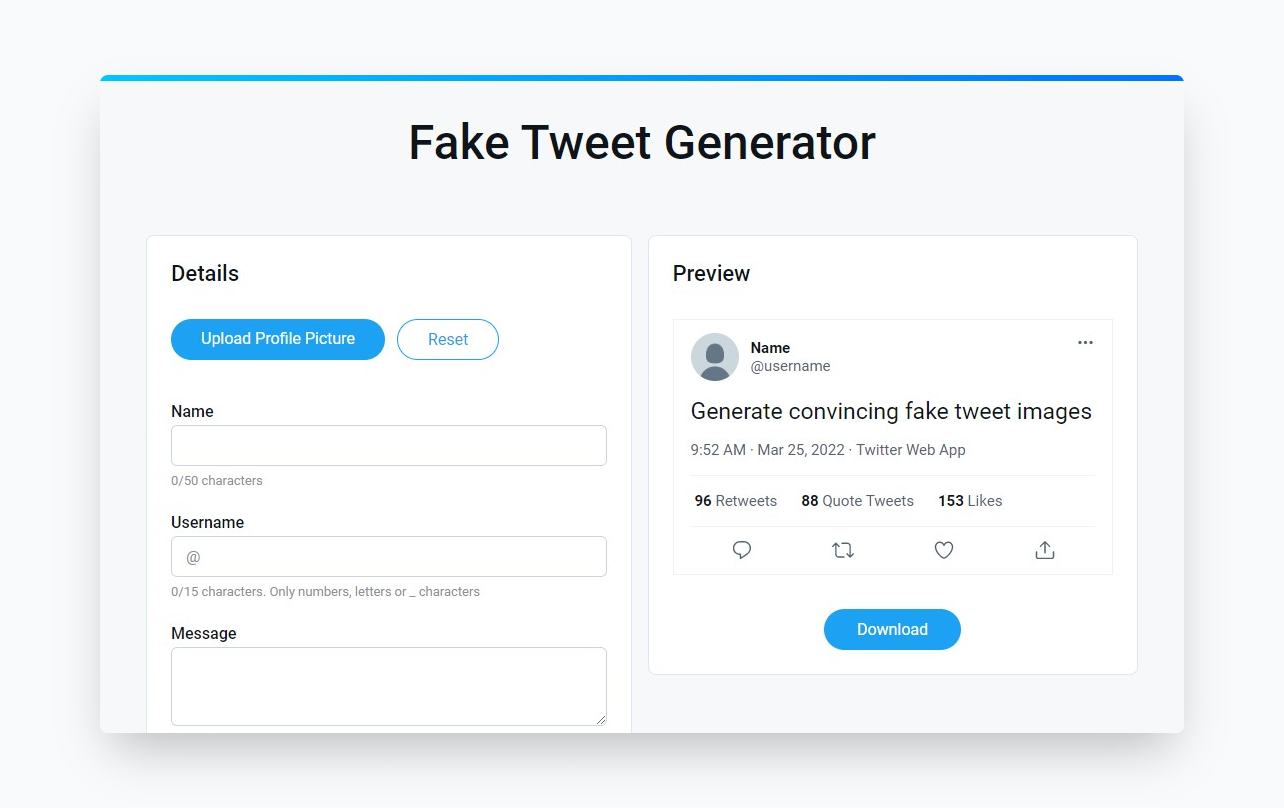 fake tweet generator
